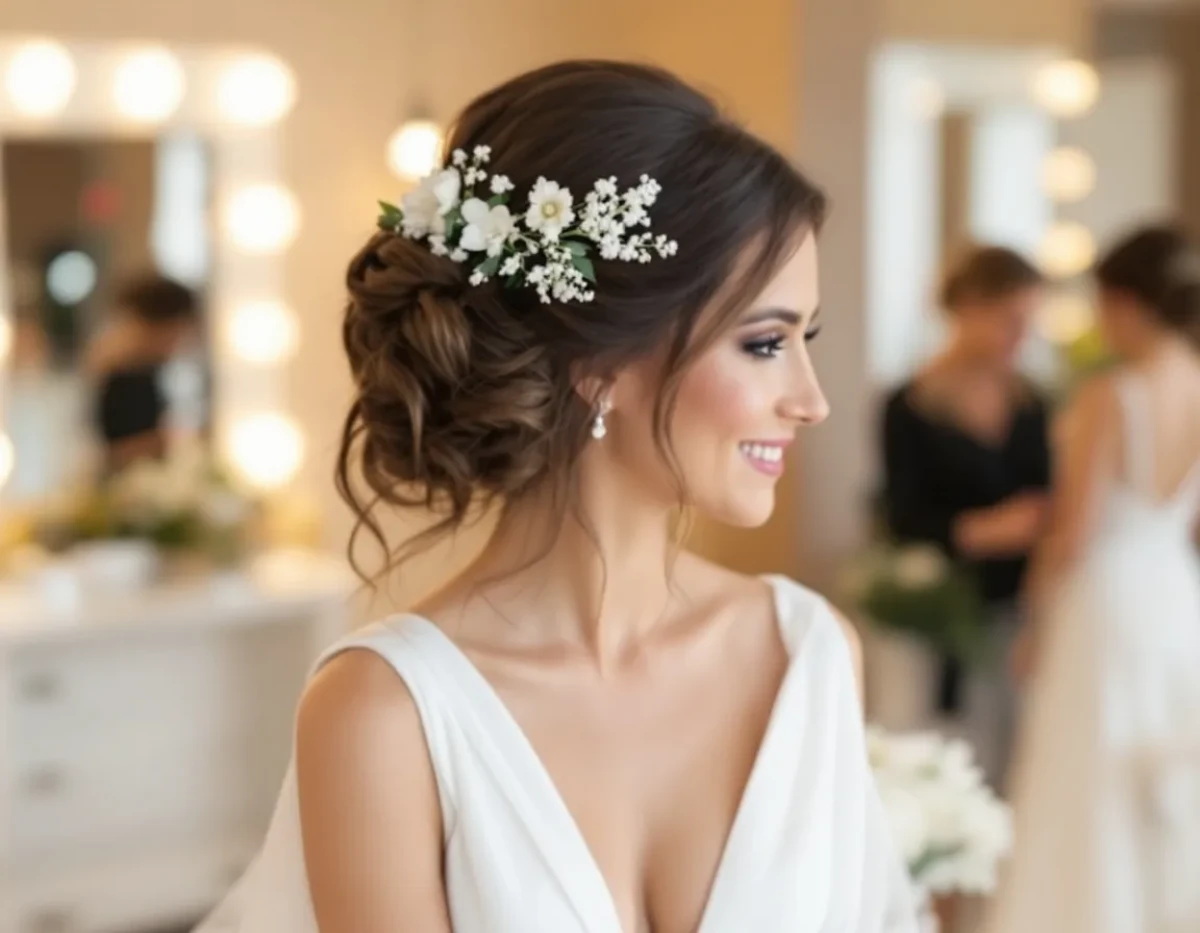 Coiffures de mariage tendance pour cheveux mi-longs